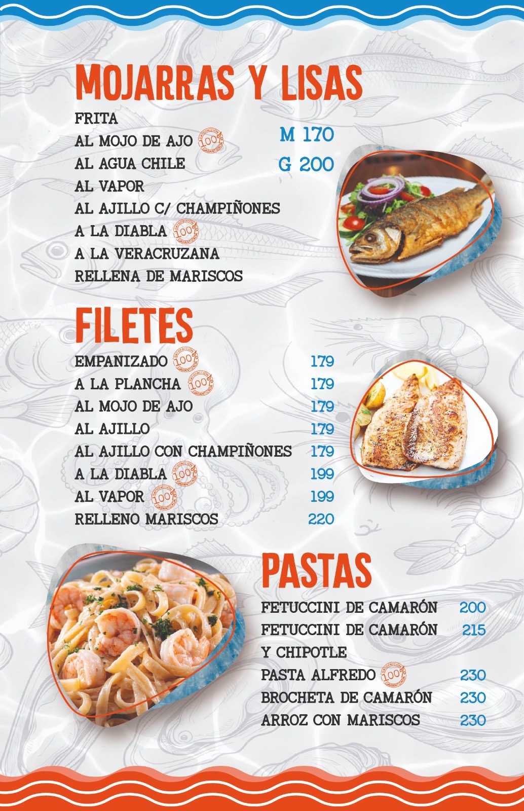 Mojarras, filetes y pastas🐟🍝